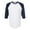 White/ Navy, variant on Tultex - Unisex Fine Jersey Raglan T-Shirt - 245 - White/ Black - Size: 3XL