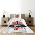 thumbnail image 4 of Ambesonne Fitness Quilted Bedspread Set 2 Pcs, Bodybuilder Barbell, Twin Size, Red Black White, 4 of 5