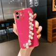 thumbnail image 1 of Funda de silicona chapada de lujo para iPhone, carcasa suave con cadena de pulsera de perlas para iPhone 13, 14, 12 Pro Max, 11, XS, X, XR, 7, 8 Plus, mini SE 2 Fivean unisex, 1 of 2