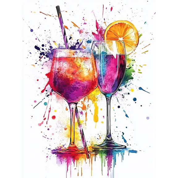 Colorful Cocktail Canvas Painting,Suitable for bar decoration,restaurant decoration,kitchen decoration,living room decoration,home bar decoration