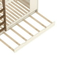 thumbnail image 4 of Queen over Queen Bunk Bed Frame with Trundle and Storage Shelves, Solid Wood Bunk Beds with hooks and Safety Guard Rails for Bedroom, Apartment, Guest Room, Mattress Not Included, Beige&Natural, 4 of 9
