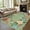 Green, variant on Scalloped Washable Area Rugs,Soft Distressed Vintage Floral Rugs for Living Room Bedroom,Non Slip Low Pile Stain Resistance Large Throw Carpet for Nursery Dining Room Office