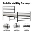 thumbnail image 3 of vidaXL Black Twin Metal Bed Frame with Headboard & Slats, No Mattress, Easy Assembly, 3 of 9