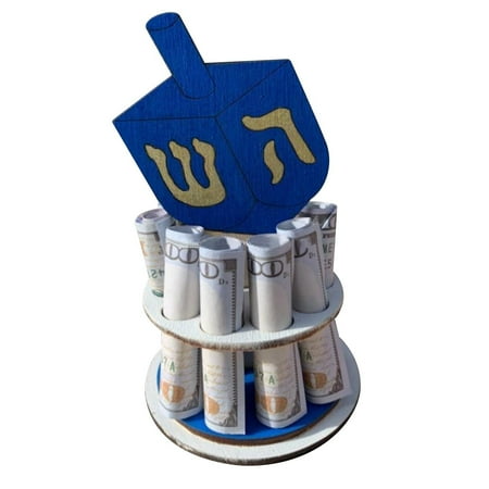 Uanit Hanukkah Menorah - DIY Chanukah Holiday Party Money Holder Gift - Cash Cake