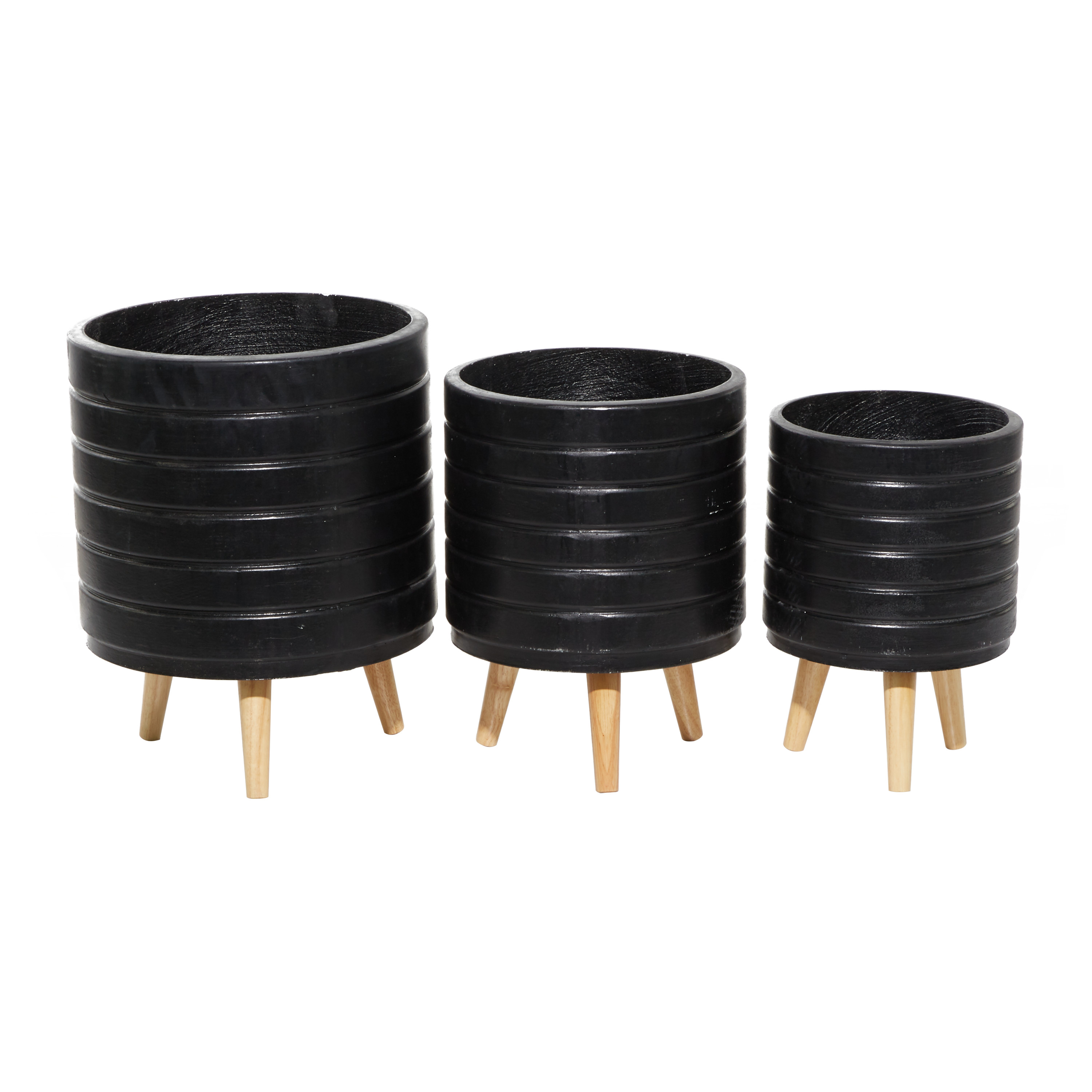 CosmoLiving by Cosmopolitan Black Magnesium Oxide Planter (3 Count)