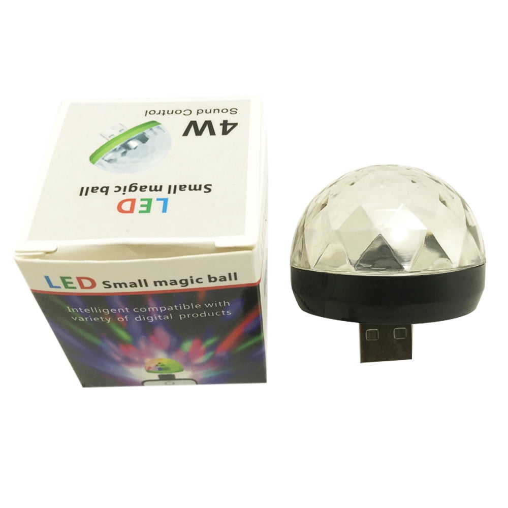 Mini Disco Light Rotating USB Ball Light RBG LED Lamp Portable Home Party Stage Light Random Color