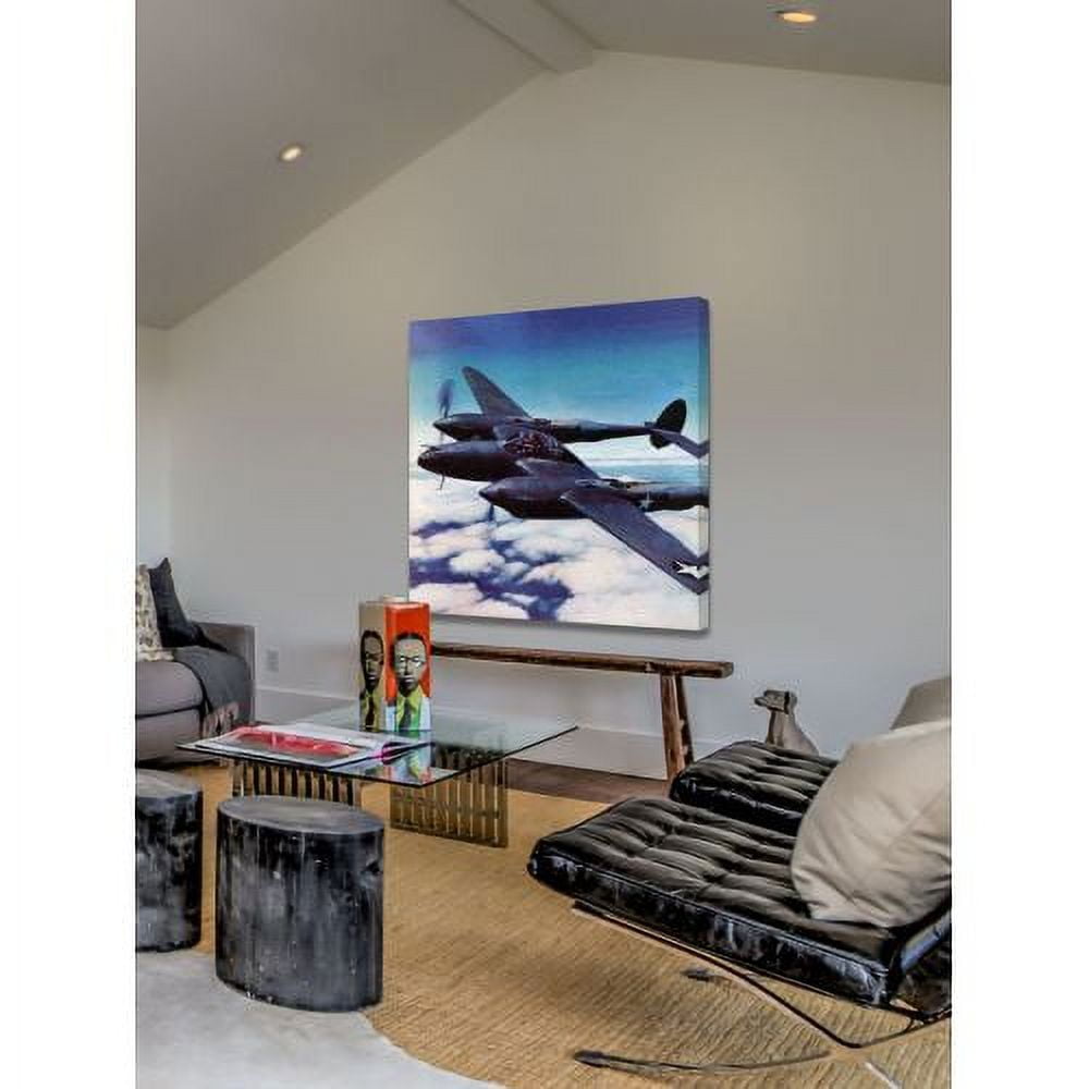 "Black Plane" Painting Print on Wrapped Canvas