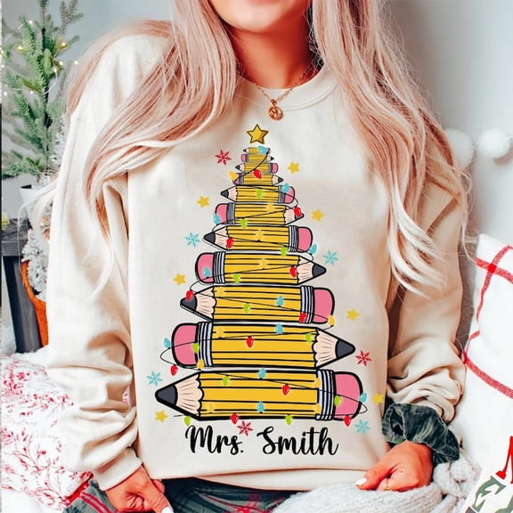 Retro Boho Floral Christmas Sweatshirt, Vintage Pink Holiday Pullover, Hand Drawn Wonderful Winter Time Xmas Sweatshirt
