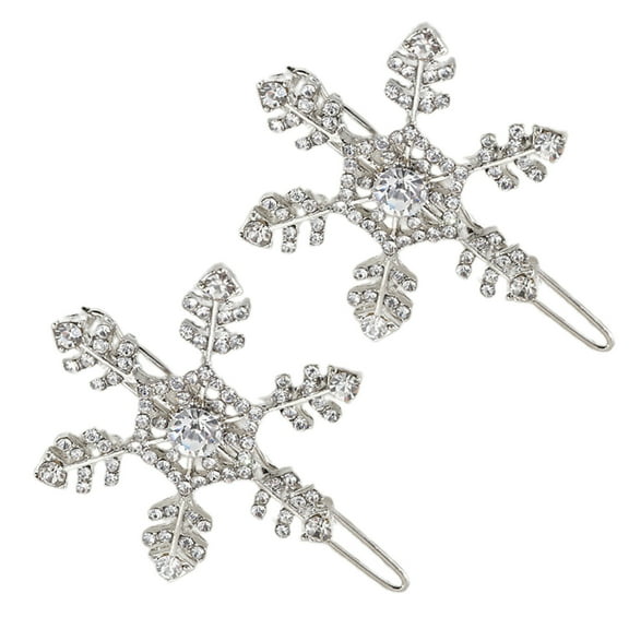 RUISINERY 2pieces Elegant Snowflake Hair Clip Rhinestones Decoration Hair Pin Makeup Hairclip Hair Accessories