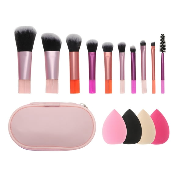 Set de Brochas de Maquillaje Unique Bargains Kit de Brochas de Maquillaje Versátil Brochas de Maquillaje Puff de Polvo Cobertura Completa de Necesidades de Maquillaje Colorido 14 Pcs