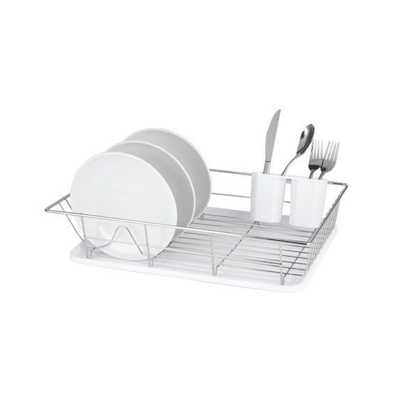 Trio Home Stainless 3-Piece Dish Drying Drainer Rack, Removable Utensil Holder and Drainboard