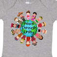 thumbnail image 4 of Inktastic Peace Through Unity Boys or Girls Baby Bodysuit, 4 of 5