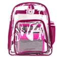 thumbnail image 6 of Heavy Duty Clear Backpack Durable See Through Student Transparent School Bookbag Deluxe High Quality Travel Daypack Hot Pink, 6 of 7