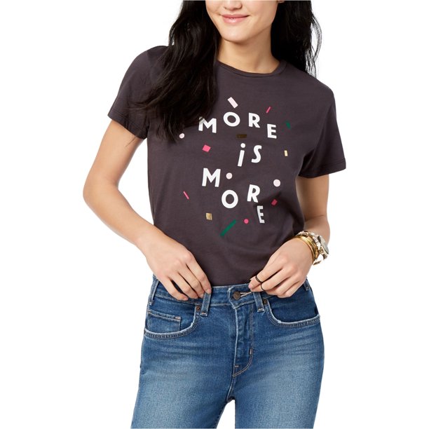 ban.do Camiseta gráfica More Is More para mujer, gris, mediana ban.do Camiseta gráfica