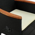 thumbnail image 4 of vidaXL 7 Piece Outdoor Dining Set Poly Rattan Acacia Wood Black, 4 of 5