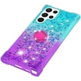 thumbnail image 4 of Clear Case for Samsung Galaxy S23 Ultra (Not S23) with Kickstand for Girls Women, Liquid Glitter Sparkle Bling Cute Case Gradient Quicksand Cover for Samsung Galaxy S23 Ultra JB Bluish Violet, 4 of 7