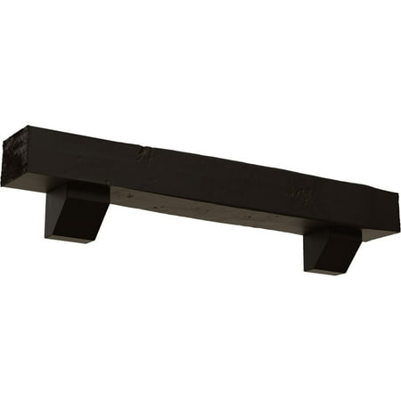 

Ekena Millwork 8 H x 12 D x 72 W Knotty Pine Faux Wood Urethane Fireplace Mantel Kit W/ Ashford Corbels Natural Ash