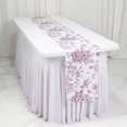 thumbnail image 3 of Efavormart Polyester Table Runner 12"x108" White with Burgundy French Toile Floral Print - Exquisite Reusable Table Décor, 3 of 4
