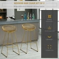 thumbnail image 4 of HOMCOM Bar stools Set of 2, Modern Tall Bar Chairs, Metal Breakfast Stools, Kitchen Stool Set with Backrest and Footrest, Steel Frame, Gold, 4 of 9