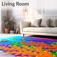 thumbnail image 2 of ODIKA 8'x10' Machine Washable Non-Slip Area Rug, Tropical Fish Coral Reef Marine Life Seascape High Traffic Rug, Blue, 712620, 2 of 7