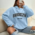 thumbnail image 5 of Brooklyn Hoodies for Women 2025 Fall Winter Long Sleeve Drop Shoulder Hooded Sweatshirt with Pockets Pullover Tops, 5 of 7