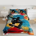 thumbnail image 2 of jejeloiu Skateboard Game Twin Comforter Sets,Watercolor Splashing Ink Bedding Set For Boys Kids 2pcs, 2 of 8