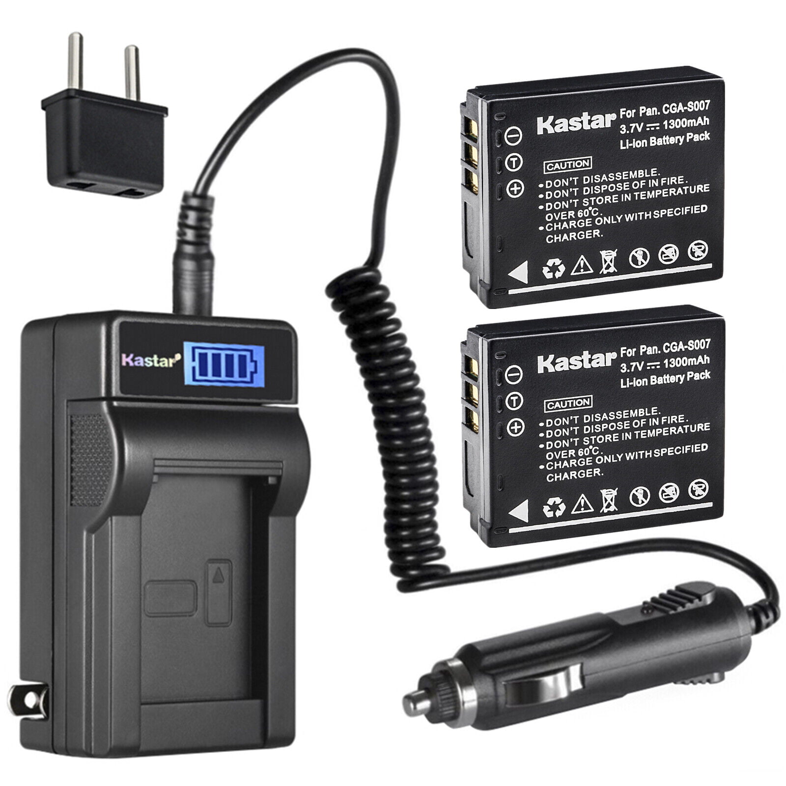 Zeep Gehoorzaam meer Kastar 1-Pack CGA-S007 Battery and LCD AC Charger Compatible with Panasonic  LUMIX DMC-TZ5S, LUMIX DMC-TZ11, LUMIX DMC-TZ15, LUMIX DMC-TZ50, LUMIX DMC-TZ50K,  LUMIX DMC-TZ50S, CGR-S007, DMW-BCD10 - Walmart.com