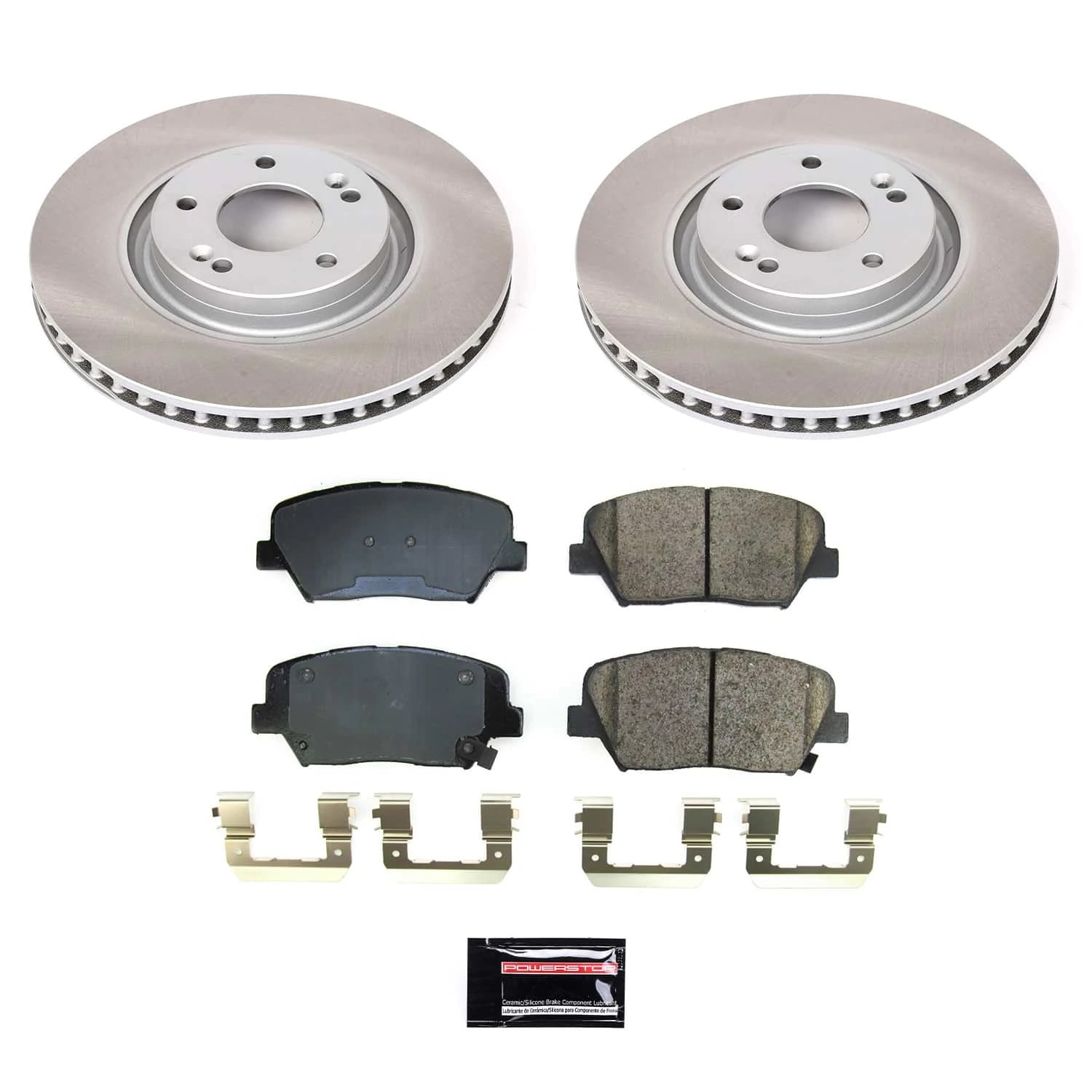 PowerStop Front Semi-Coated Rotor and Low-Dust Ceramic Brake Pad Kit SC8271