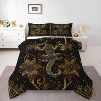 Castle Fairy Kids Animal Gecko Full Size Comforter Sets,Bohemian Chic Flower Bedding Sets