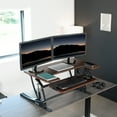VIVO Dark Wood Height Adjustable Standing Desk Monitor Riser Tabletop