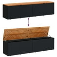 thumbnail image 5 of vidaXL Garden Storage Box Black 220x50x54 cm Poly Rattan Acacia Wood, 5 of 5