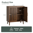 thumbnail image 3 of Algherohein Modern Sideboard Buffet with Slatted Barn Doors, Wood Accent Storage Consol, TV Stand, Coffee Bar for Dining Room, Walnut 2 Doors, 3 of 6