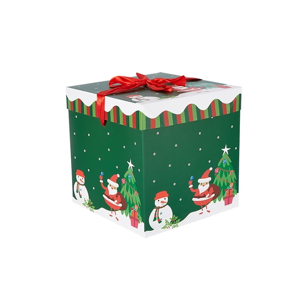 Decoraciones Del Árbol de Navidad, Caja de Regalo de Decoración de Navidad Caja de Embalaje de Regalo Escena de la Ventana, Pequeño Tamaño Mediano Grande para Bolsa de Regalo de Fiesta