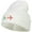 White, variant on Rasta Heart Beat Embroidered Long Beanie - White OSFM