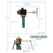 Backyard Discovery Canyon Creek Cedar Wood Swing Set, Slide, Clubhouse, Rock Wall
