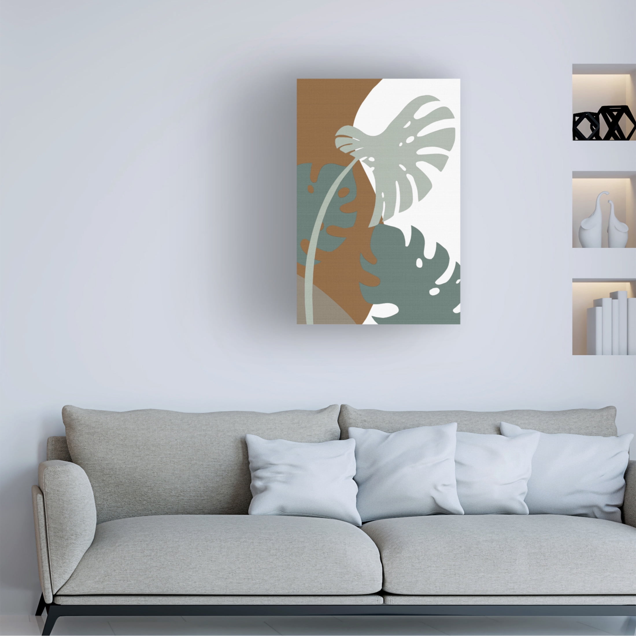 Canvas Wall Art - Pictufy Studio Ii 'Monstera Cut Out 03' Wall Art for Living Room, Bedroom, or Office Décor by Trademark Fine Art - 30 x 47 Inches
