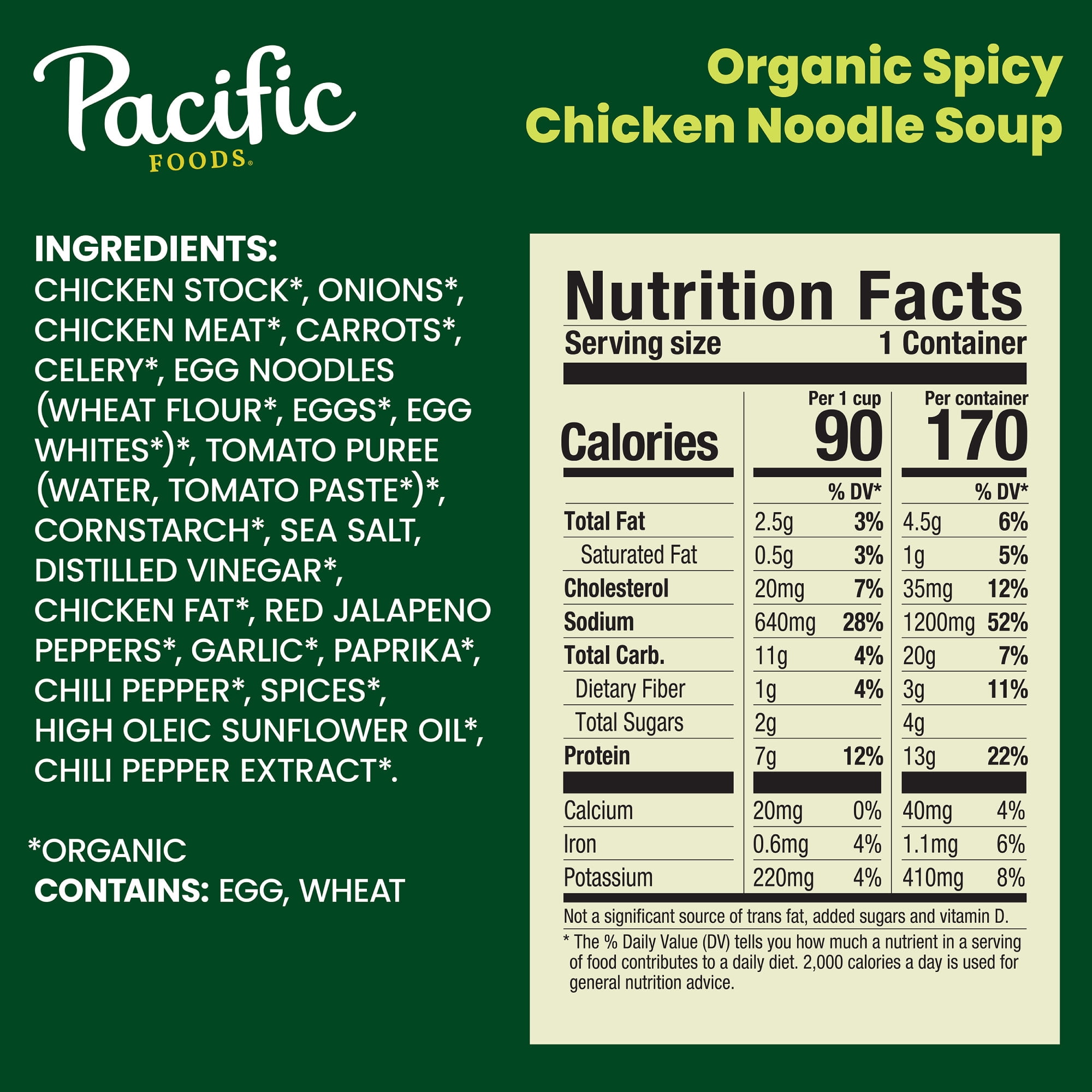 (2 pack) Pacific Foods Organic Spicy Chicken Noodle Soup, 16.1 oz Can