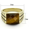 thumbnail image 2 of IP Gold(Ion Plating) Stainless Steel Ring with Semi-Precious Tiger Eye in Topaz for Women Topaz Stone Color Style TK779 Size 9, 2 of 3