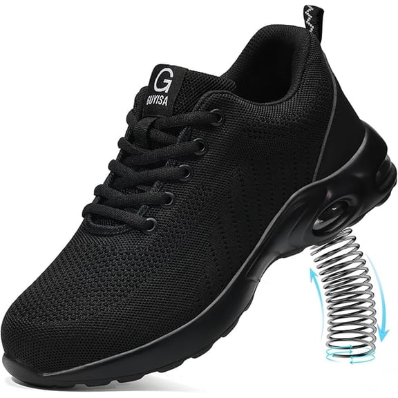 LAoutun Steel Toe Shoes for Men Indestructible Work Shoes Cushioned Safety Shoes Industrial Shoes