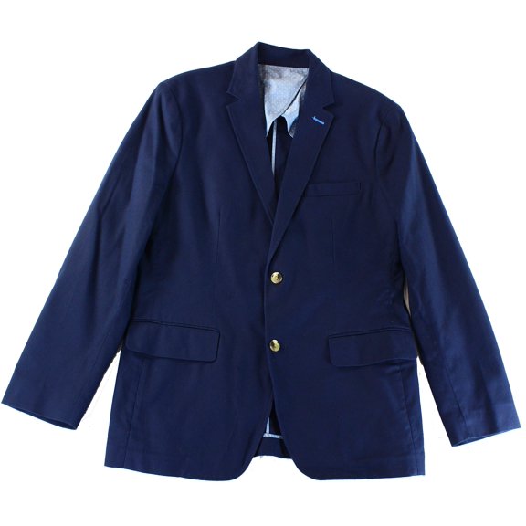 NEW Navy Blue Mens Size Large L Two Button Notched Blazer