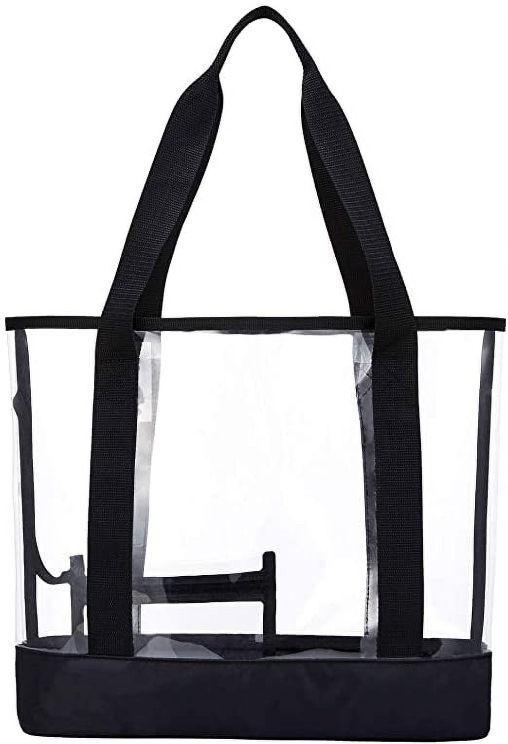 Clear Totes Bag Women Large Work Transparent Shoulder Handbag with zipper pocket Pouch Bench School Stadium see through bags Walmart