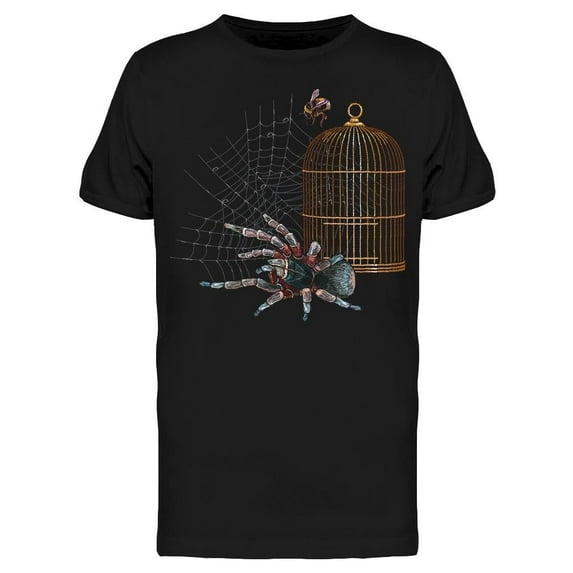 Colorful Tarantula Building Web T-Shirt Men -Image by Shutterstock, Male x-Large