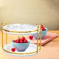 thumbnail image 5 of Soporte redondo de 2 niveles para exhibición de pasteles, plato para fiestas de té, soporte para joyas y cosméticos, diámetro de 27,7 cm , , estilo c BLESIY Puesto de pasteles, 5 of 5