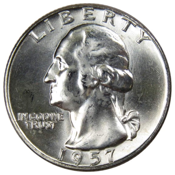 1957 D Washington Quarter Uncirculated Silver 25c Coin
