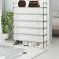 thumbnail image 4 of AuroraX Dustproof Shoe Rack with Cover Cabinet Metal Closed 6 Tier Shoe Rack Organizer Space-Saving White Sturdy Free Standing Corner Shoe Storage Organizer for Closet,Entryway,Door, 4 of 6