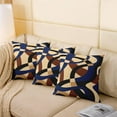 thumbnail image 5 of Brown Black Blue Square Cushion Covers Set of 4 Set 18 x 18-Inch Stripes Reversible Throw Pillow Covers for Kids Boys Girls Decor Geometric Pillow Covers Home Decor Modern Striped Art Abstract, 5 of 6