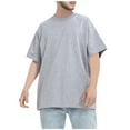 thumbnail image 1 of Jersey Elvqul para Hombre Deportivas Gris Casual Manga Corta Algodón Liso Cuello Redondo, 1 of 2