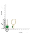thumbnail image 2 of ANGARA Natural Round Emerald Dangle Earrings with Diamond Halo in 14K Yellow Gold for Women (Size-5mm) | May Birthstone, Birthday, Anniversary, Jewelry Gift for Women | Natural Emerald Earrings, 2 of 7