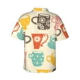 thumbnail image 3 of Bixox Men's Hawaiian Shirts Men's Vintage Cup Print Short-Sleeve Shirt-Large, 3 of 8