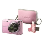 Sony Pink Cyber-Shot DSC-W120 Digital Camera with 7.2 MegaPixels, Camera Case, & Card Reader